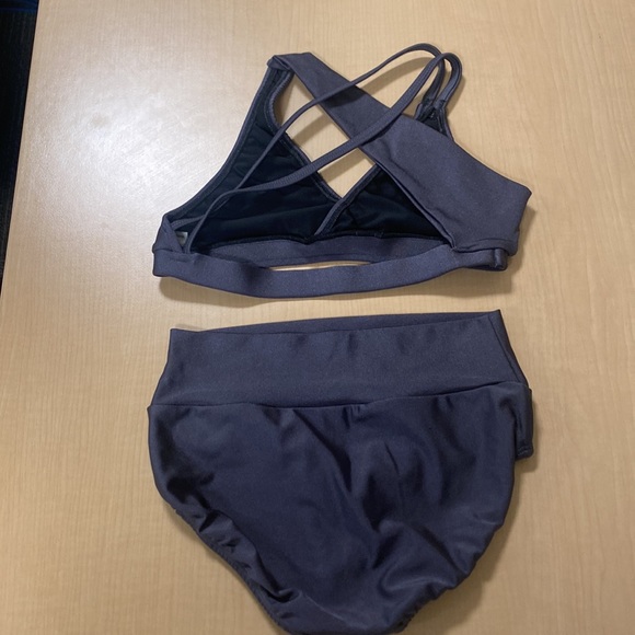 AA Dance Costumes Rain Set Metallic Gray AXS - Picture 2 of 3